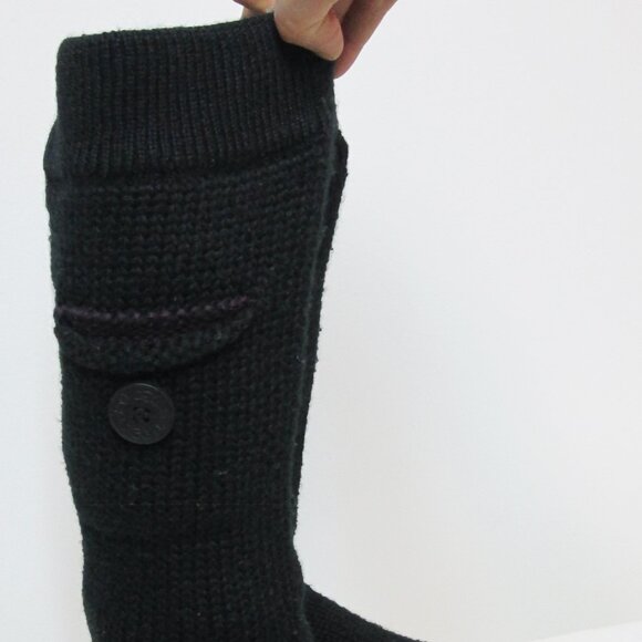 UGG Womens Classic Cardy Knit Knee High Boots/Shoes Black Size 8 - Picture 4 of 7